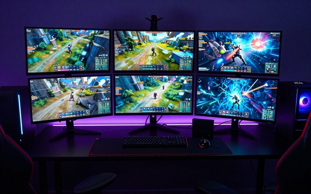 Personal gaming setup with AMD X3D system running multiple demanding games smoothly
