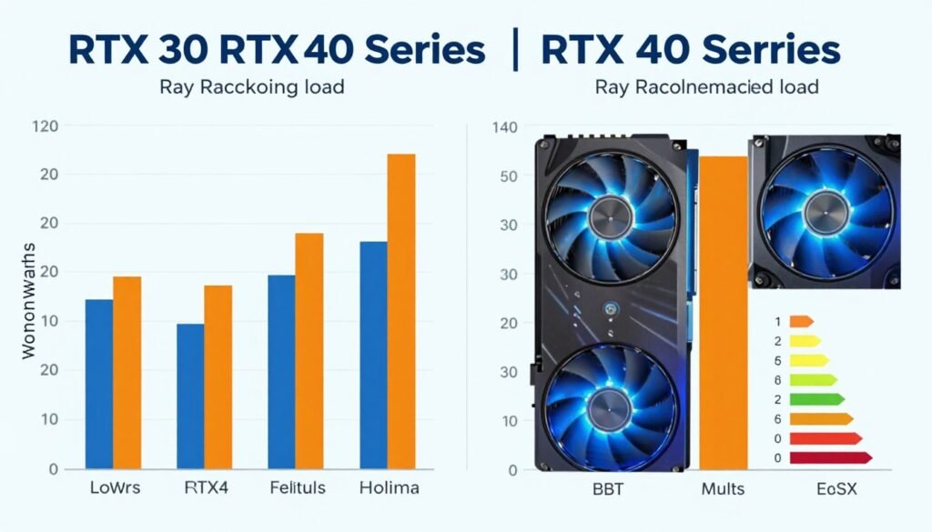 Power efficiency comparison RTX 30 vs RTX 40 series with ray tracing