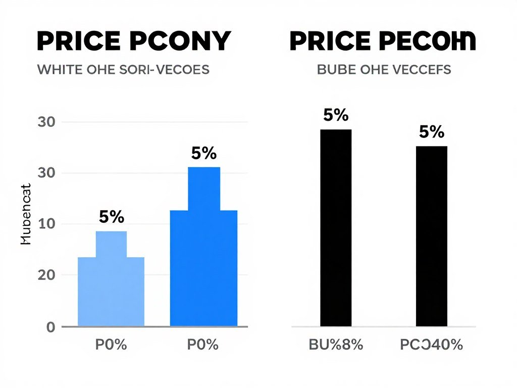 Price comparison chart of white vs black PC components