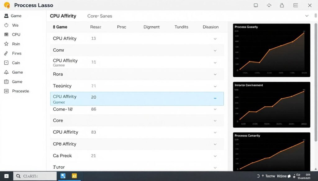 Process Lasso showing CPU affinity configuration for gaming