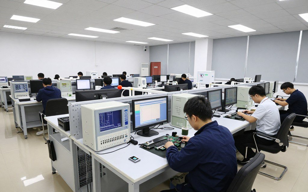 Professional refurbishment facility showing proper testing and certification process