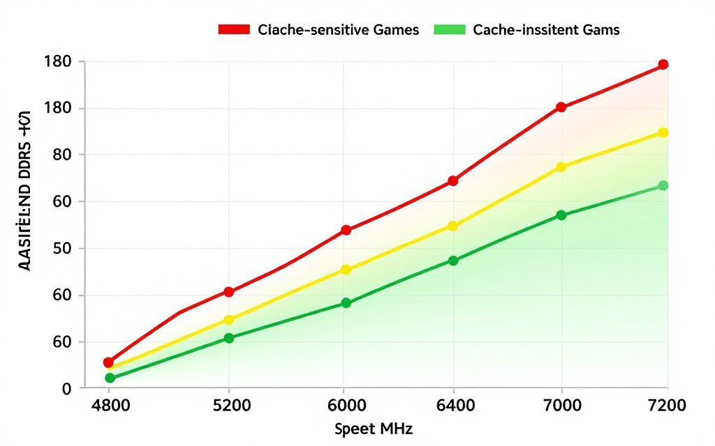 RAM speed impact chart showing FPS gains with different memory frequencies and timings