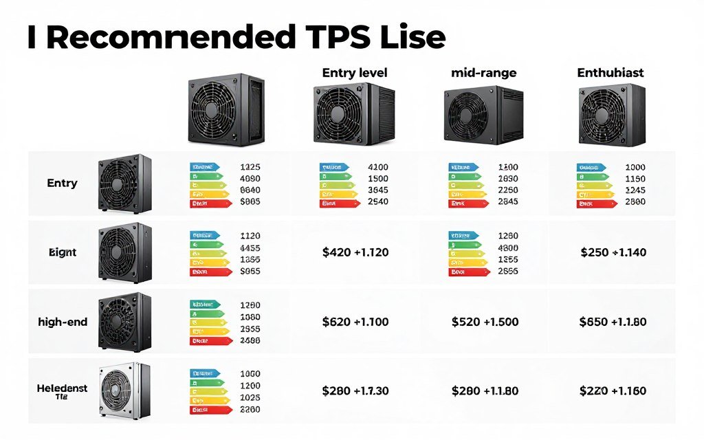Recommended PSU tier list showing best options for different build budgets