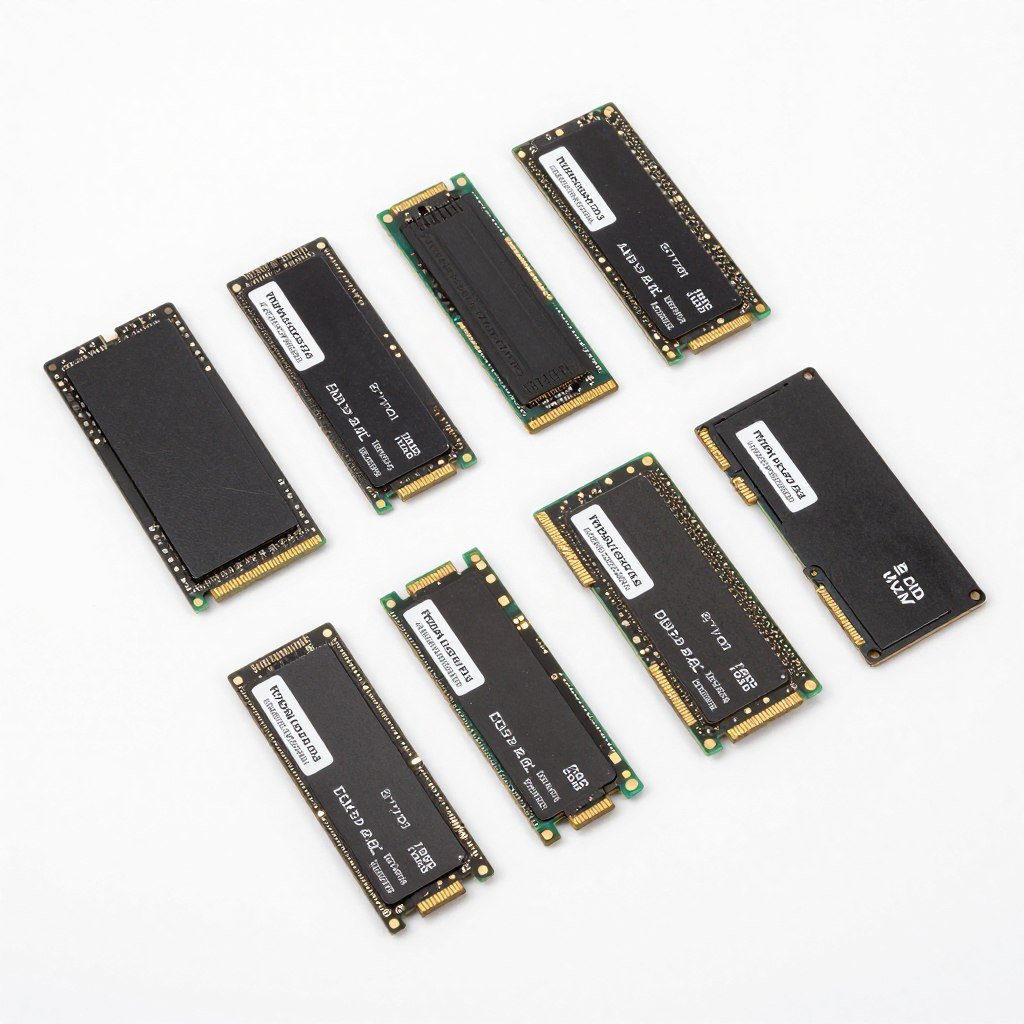 Refurbished SSD and storage drives on display
