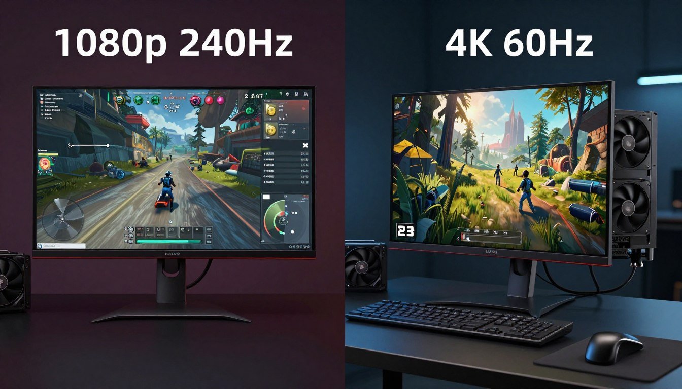 Resolution bottleneck comparison showing 1080p high refresh rate versus 4K ultra gaming performance