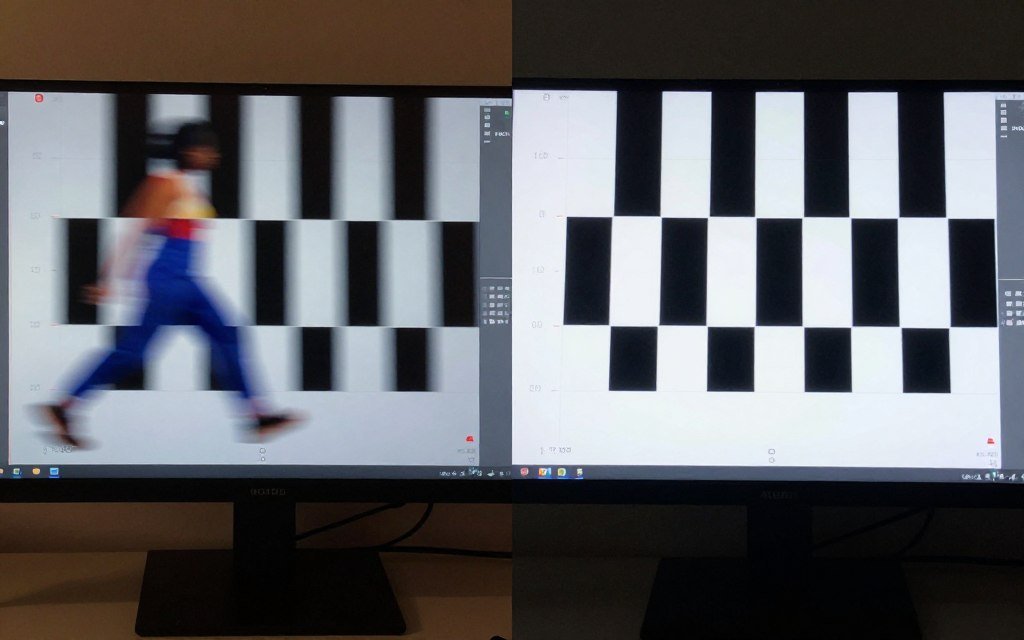 Response time and motion clarity comparison between panel types