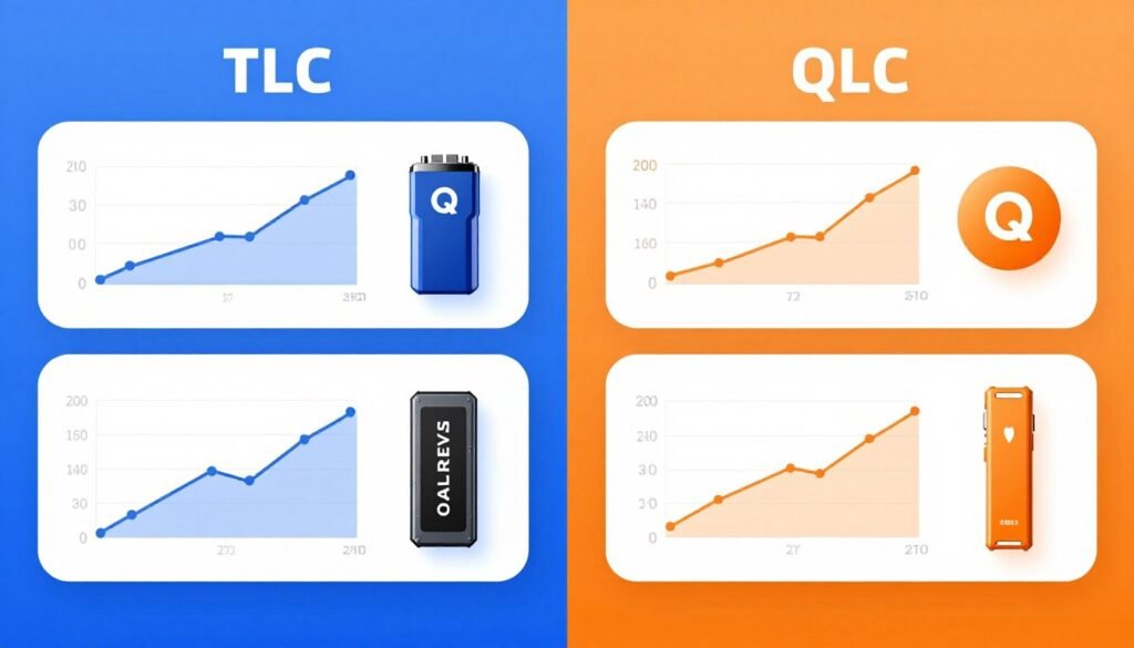 Side by side comparison of TLC and QLC SSD performance in real-world tasks