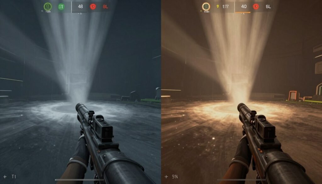 Side by side comparison of game graphics with and without ray tracing