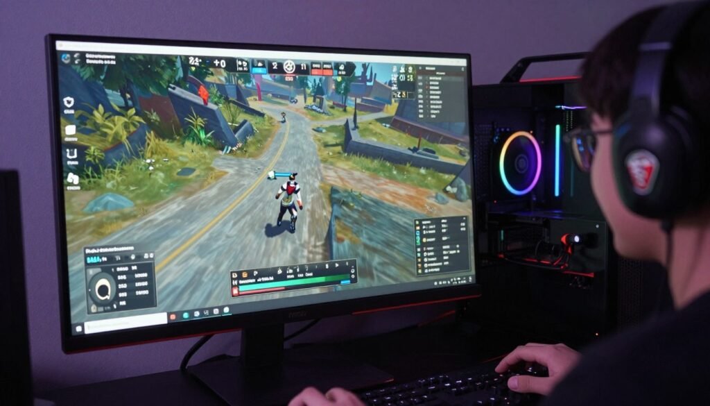 Smooth gaming experience after successful shader compilation fix showing stable frame times and high GPU utilization Smooth gaming experience after successful shader compilation fix showing stable frame times and high GPU utilization