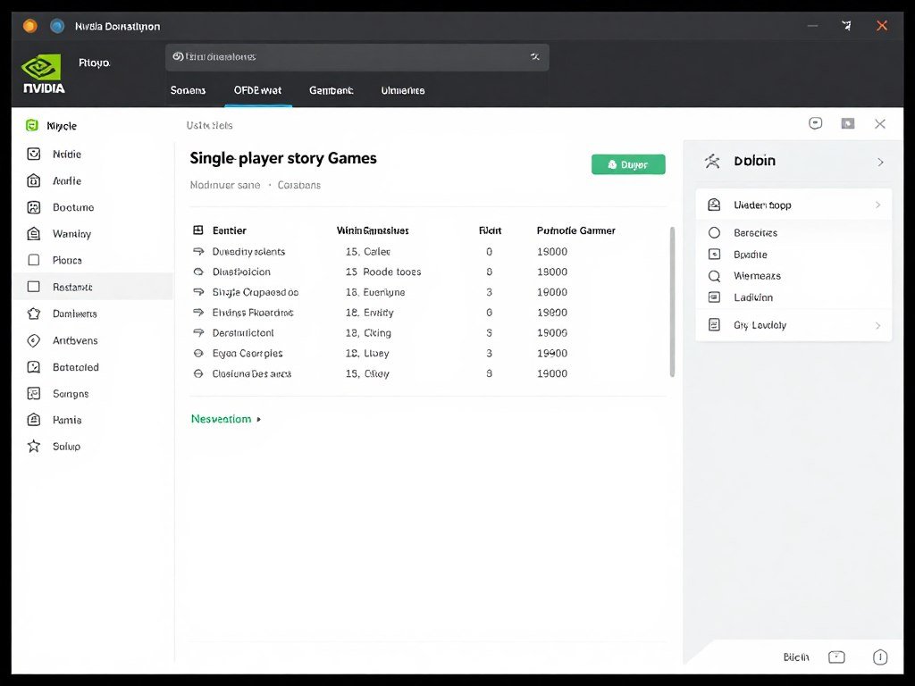 Story-driven games Nvidia settings configuration