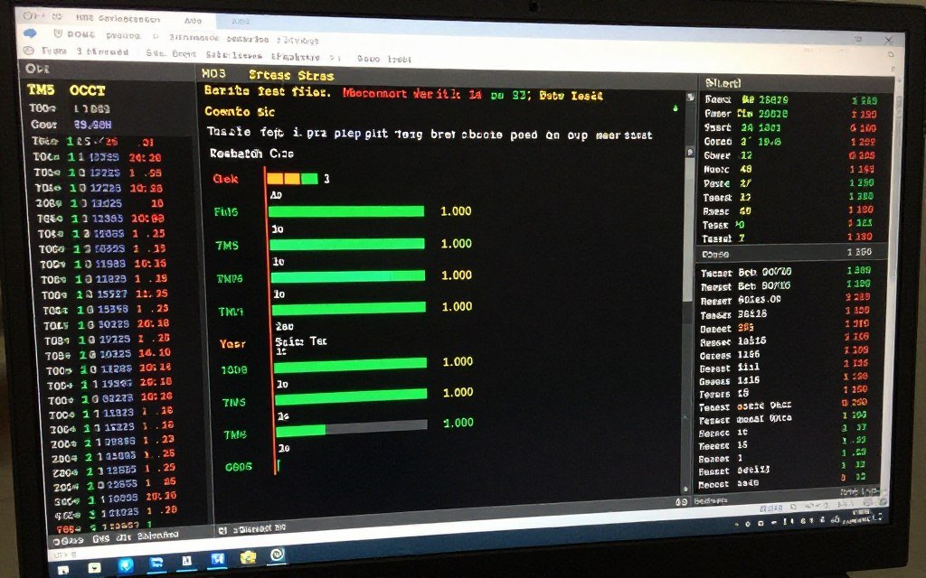 Stress testing software showing memory stability test in progress Stress testing software showing memory stability test in progress