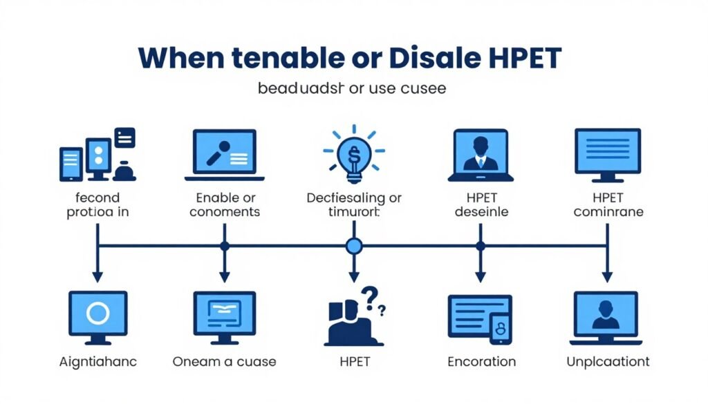 Summary infographic of HPET optimization decision making process