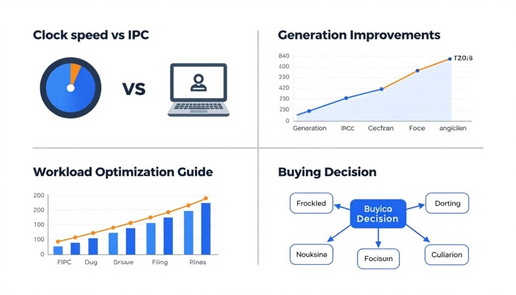 Summary infographic showing IPC performance key takeaways for PC builders