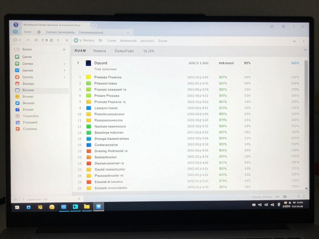 Task Manager showing high RAM usage while gaming