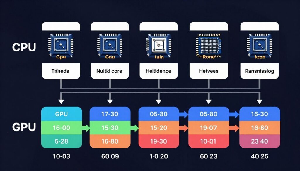 Timeline diagram showing VR frame timing with CPU scheduling Timeline diagram showing VR frame timing with CPU scheduling