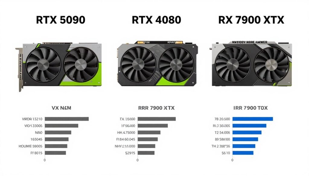VR performance GPU comparison showing VRAM usage across different graphics cards