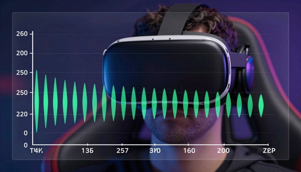 VR performance showing frame time consistency metrics and stuttering analysis