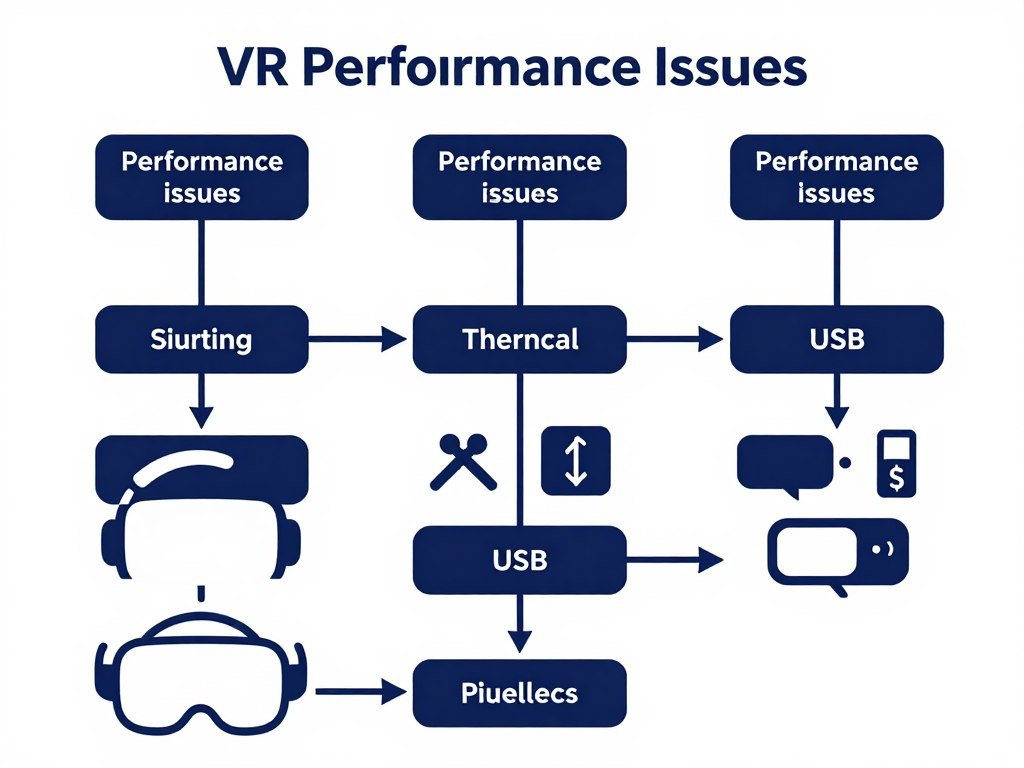 VR performance troubleshooting diagram showing common problems and solutions