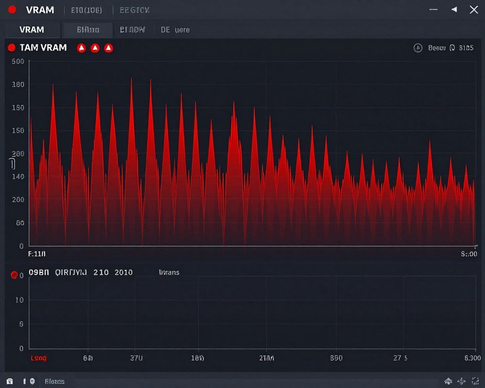 VRAM usage monitoring showing capacity exceeded