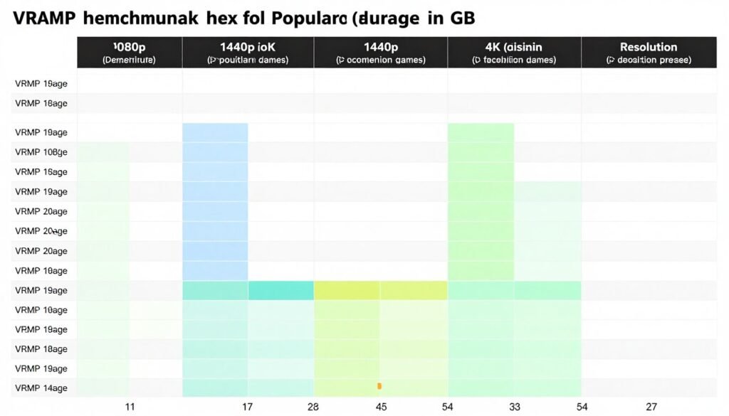 VRAM usage test results across multiple resolutions
