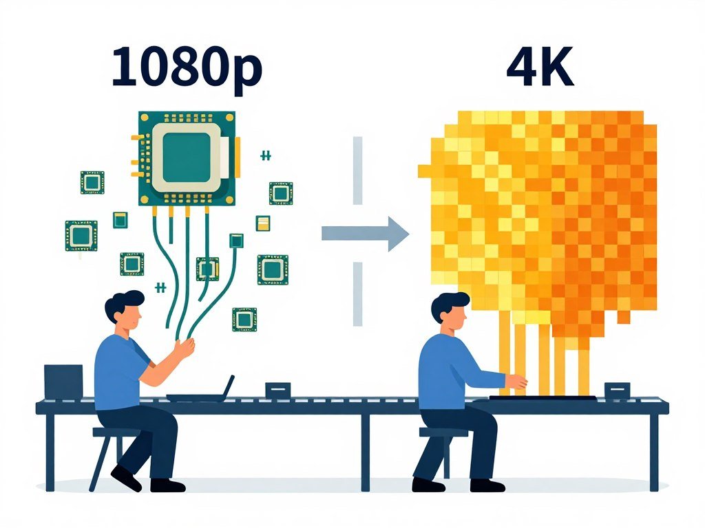 Visual diagram explaining resolution bottleneck in gaming PCs