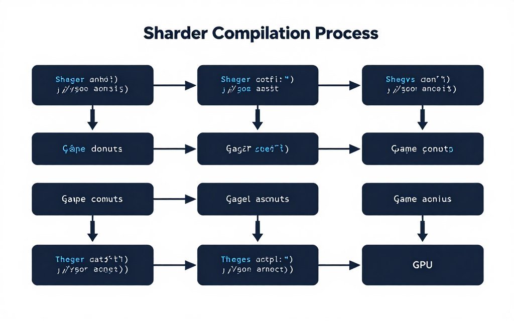 Visual diagram explaining shader compilation process in modern gaming engines Visual diagram explaining shader compilation process in modern gaming engines
