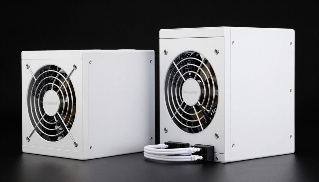 White modular power supply with white cables
