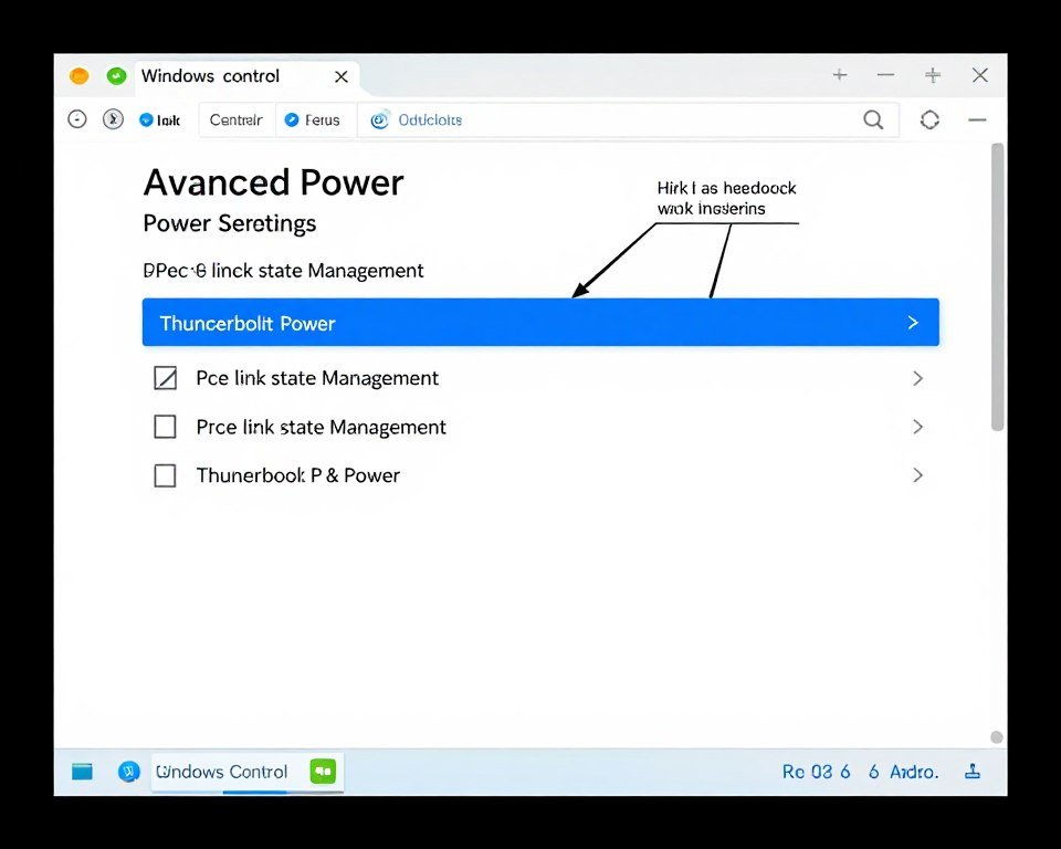 Windows power management settings optimized for eGPU performance