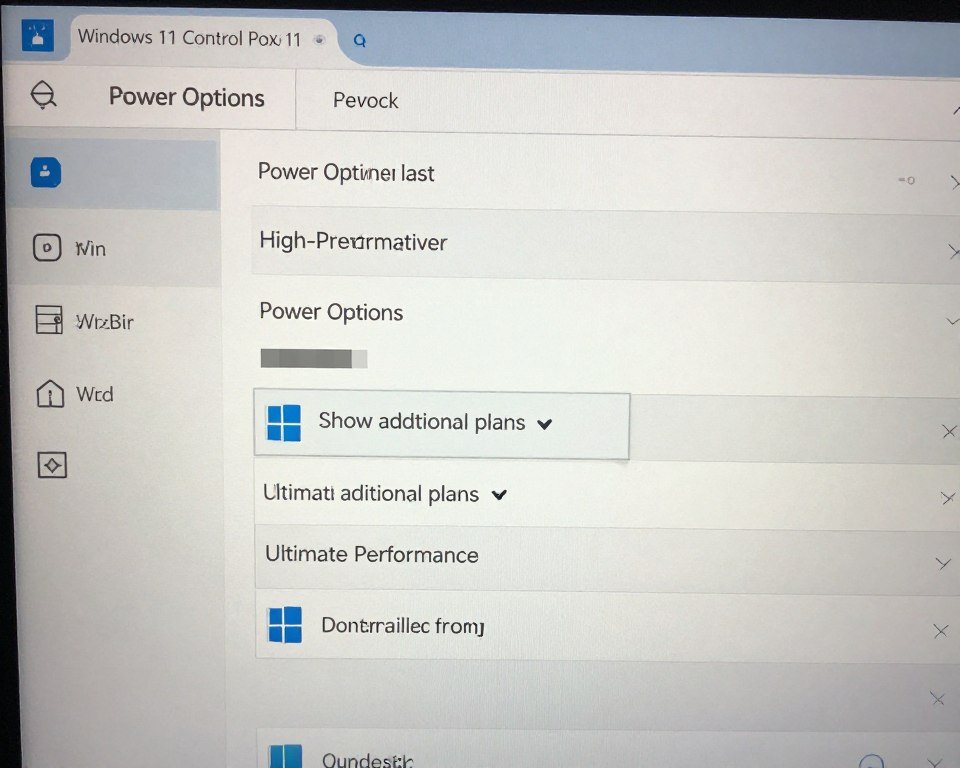 Windows power options control panel settings
