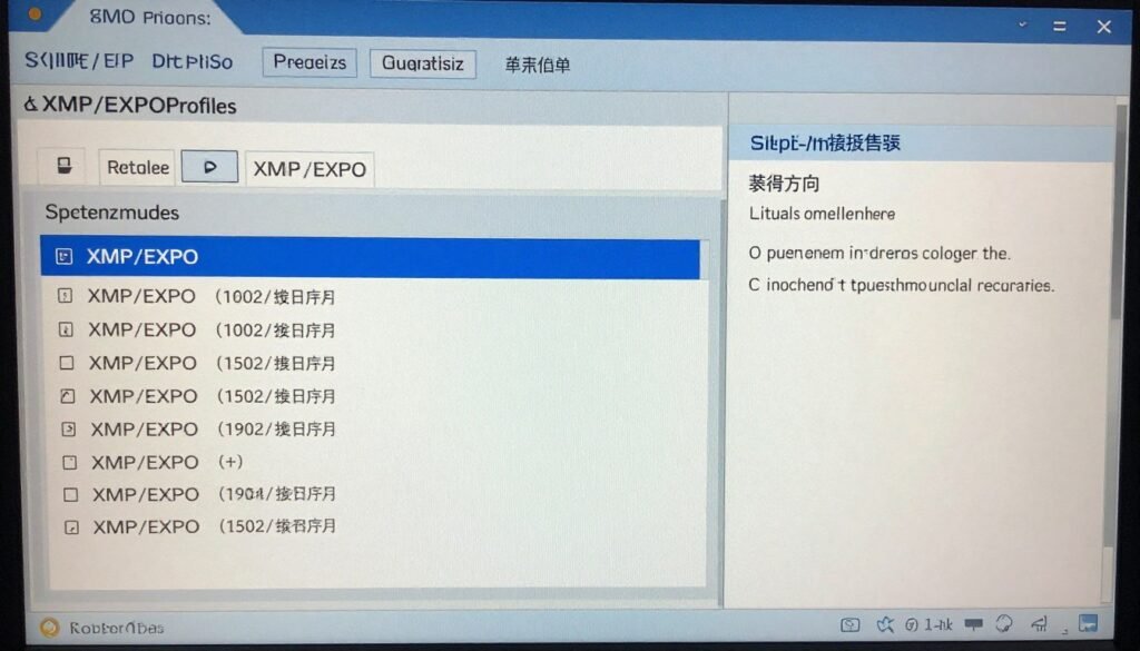 bios settings screen showing memory configuration and xmp profile options for ram channel optimization