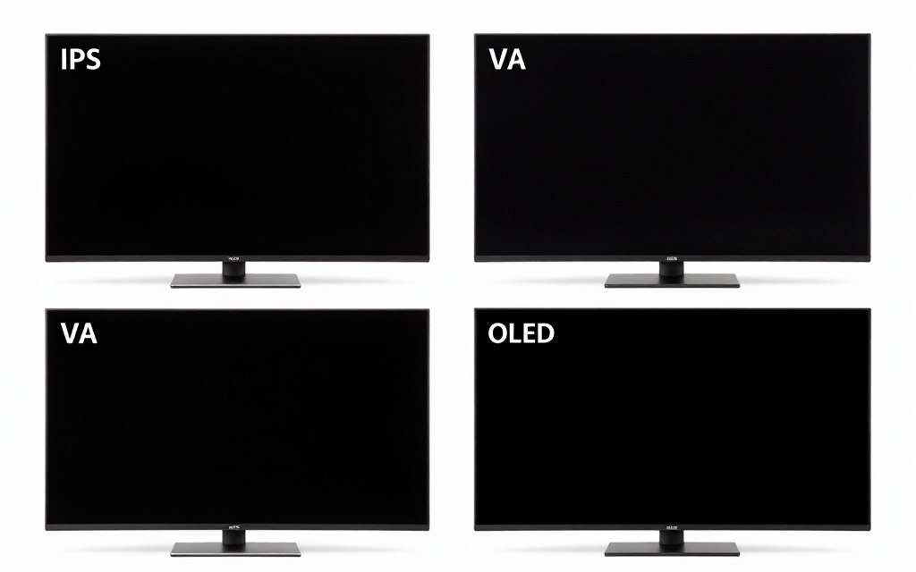 black level comparison showing different panel technologies