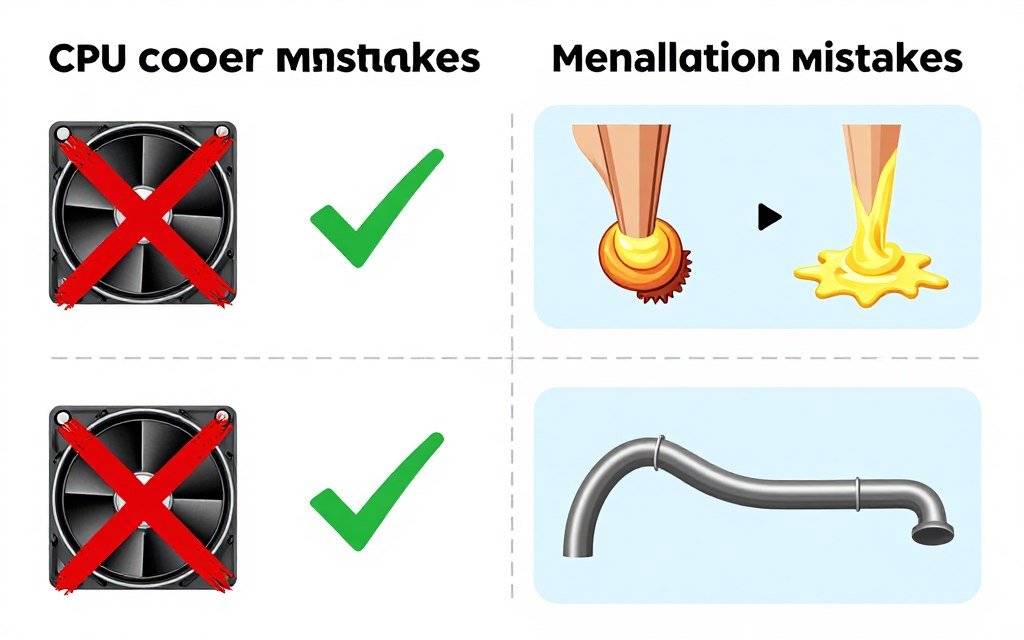 common cpu cooler installation mistakes showing incorrect mounting examples