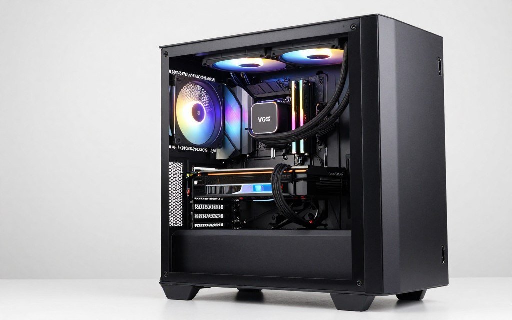 complete workstation build with all components assembled
