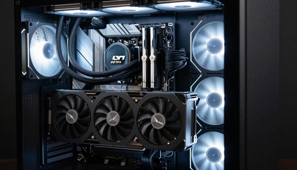 dual GPU workstation with custom water cooling