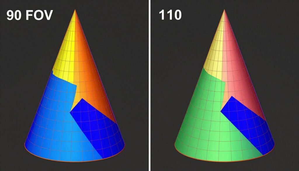 fov affects frame rates showing frustum culling at different field view angles