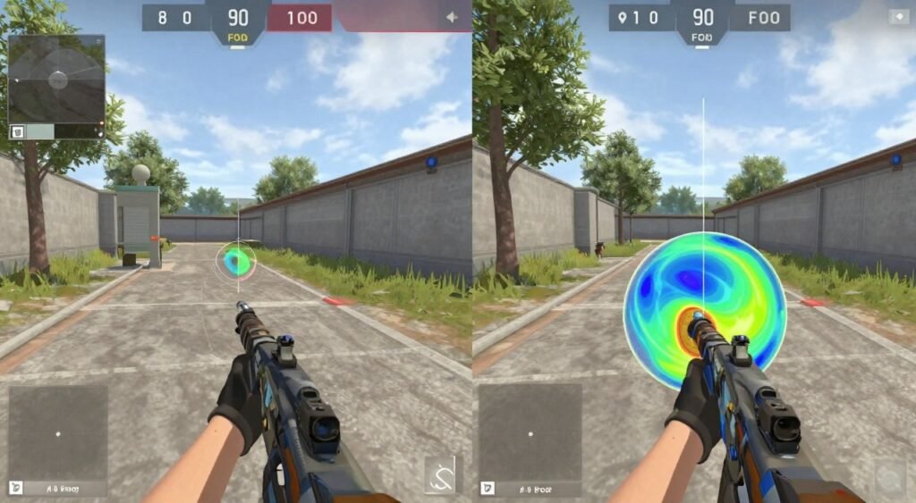 fov comparison for competitive gaming showing aim accuracy and awareness benefits
