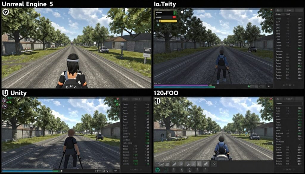 game engine performance comparison showing how different engines handle high fov