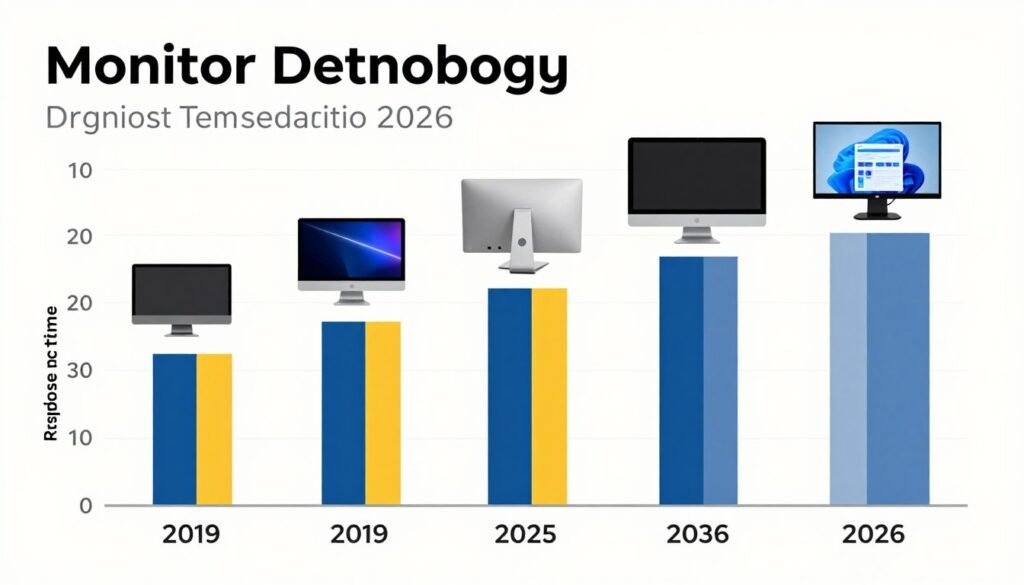 graph showing monitor technology improvement from 2019 to 2026