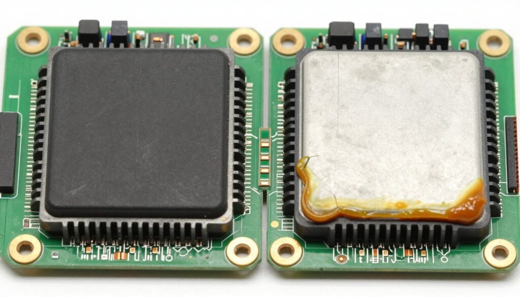 graphics card heatsink removal old thermal paste GPU die exposure