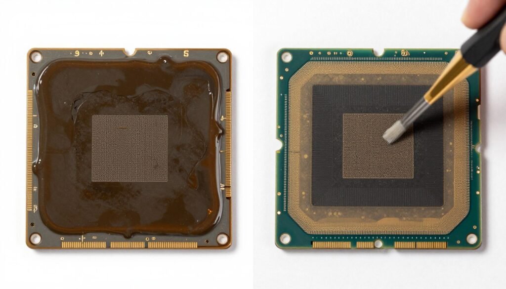 graphics card thermal paste cleaning procedure isopropyl alcohol lint-free cloth