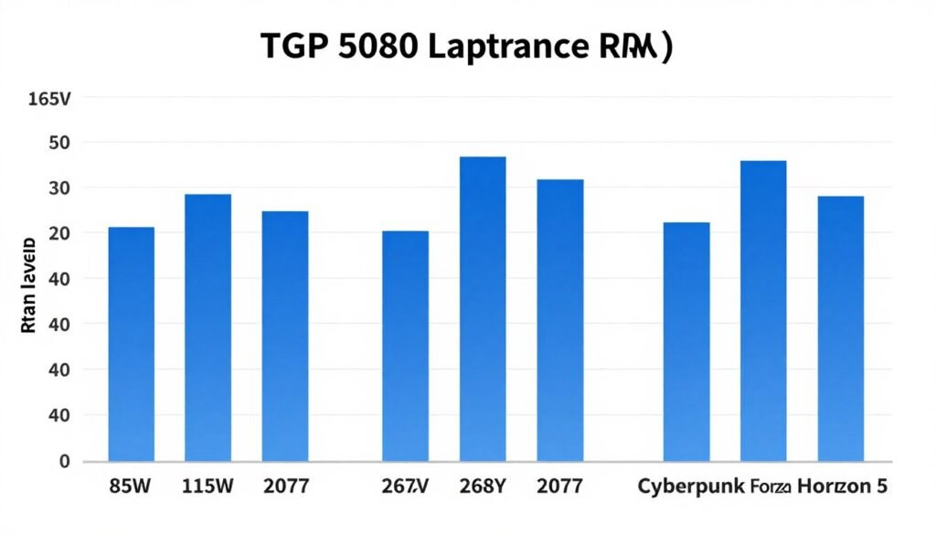 laptop GPU gaming performance comparison chart showing frame rates at different TGP levels laptop GPU gaming performance comparison chart showing frame rates at different TGP levels