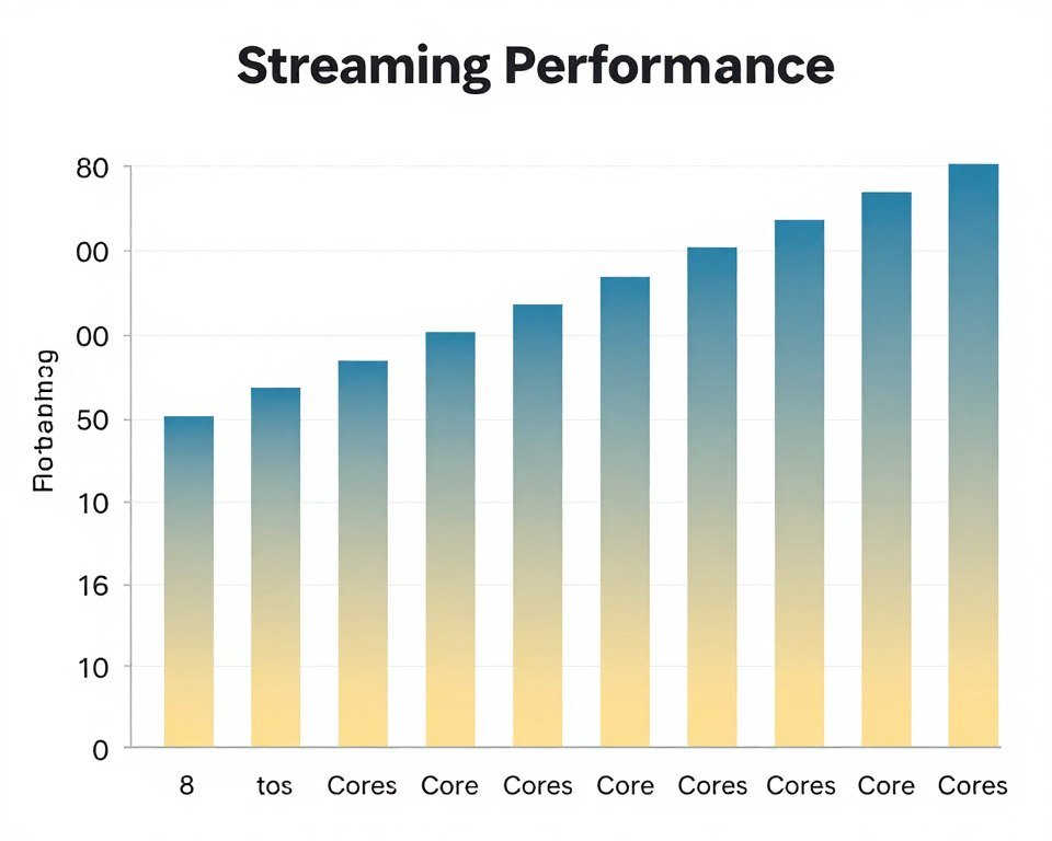 price to performance ratio chart for streaming CPUs by core count