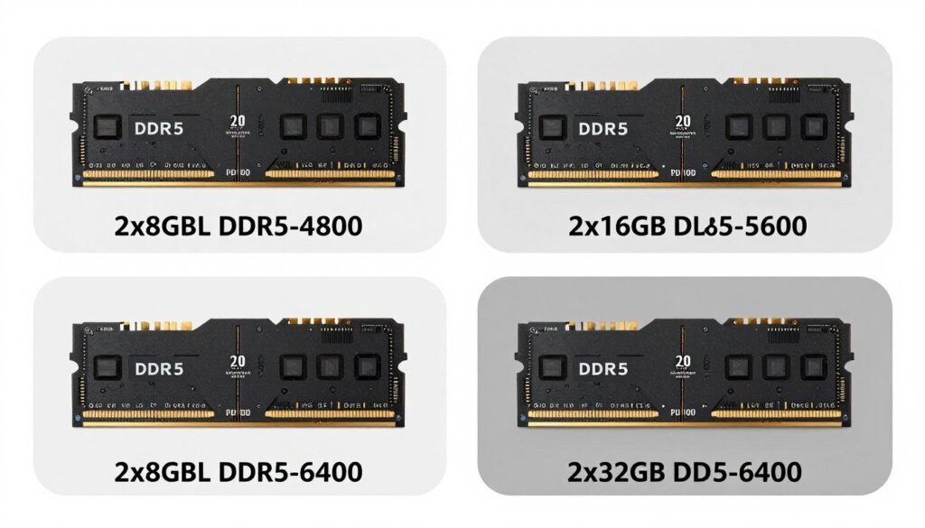 ram upgrade comparison showing different memory capacity and speed upgrade options
