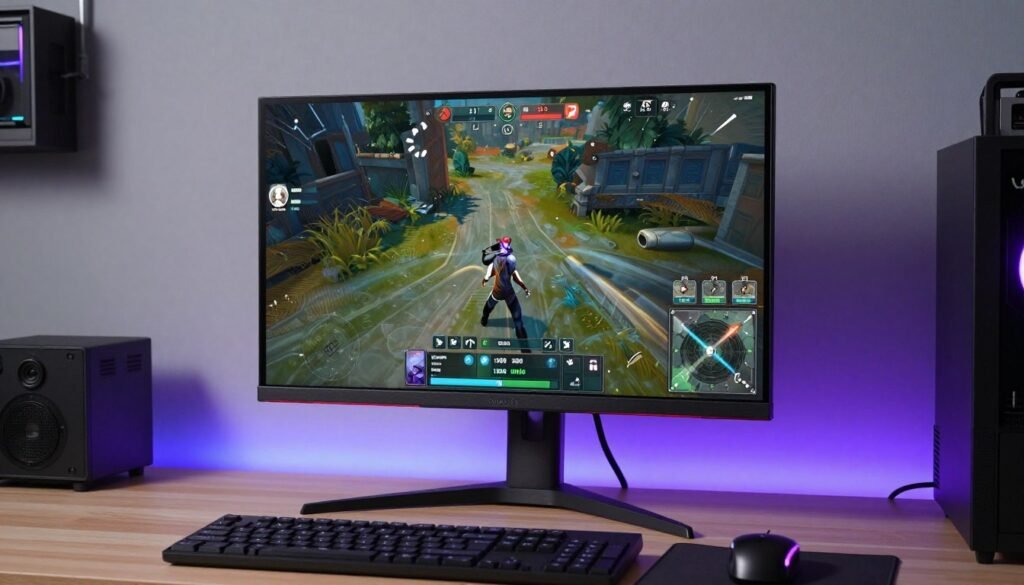 recommended gaming monitor displaying optimal settings and performance