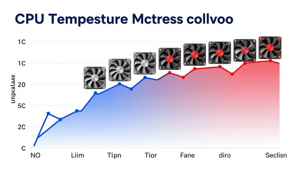 thermal performance graph showing temperature comparison between different coolers